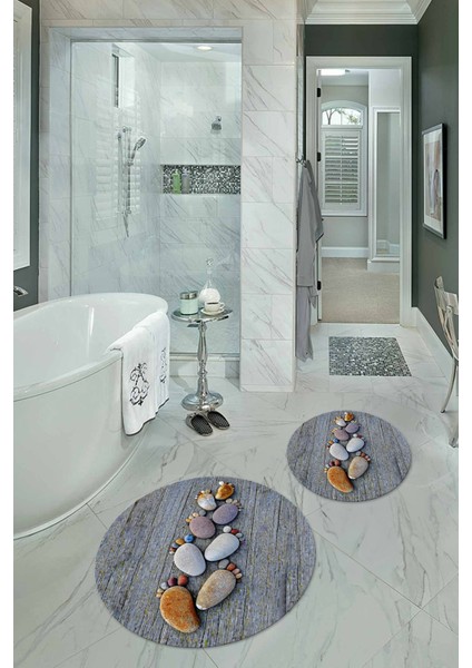 3D Dijital Baskılı Kaymaz Taban Yıkanabilir Yuvarlak Ikili Banyo Takımı, N-Y-Klozet-15-Renkli, fiyatları