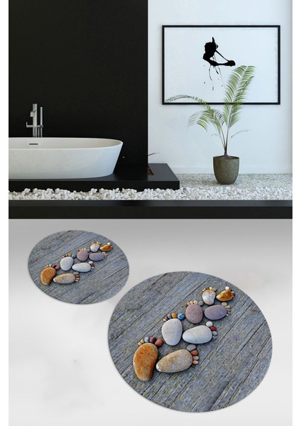 3D Dijital Baskılı Kaymaz Taban Yıkanabilir Yuvarlak Ikili Banyo Takımı, N-Y-Klozet-15-Renkli, fırsatları