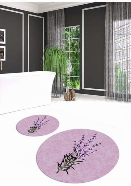 Dijital Baskılı Kaymaz Taban Yıkanabilir Yuvarlak Ikili Banyo Takımı, N-Y-Klozet-29-Pembe, modelleri