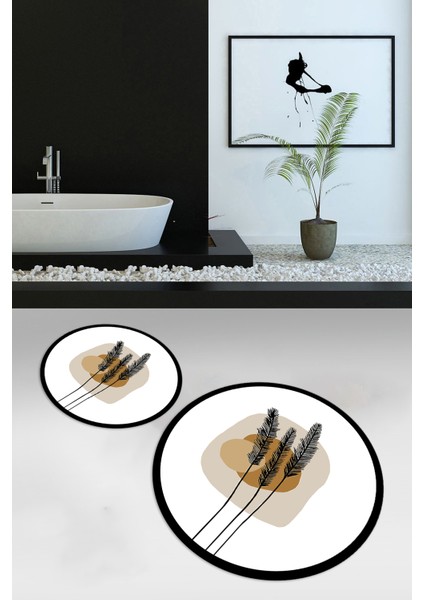 Dijital Baskılı Kaymaz Taban Yıkanabilir Yuvarlak Ikili Banyo Takımı, N-Y-Klozet-28-Beyaz, fiyatları