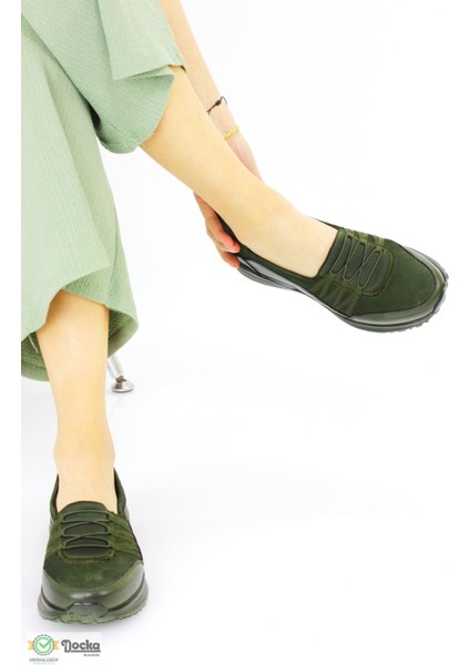 Kadın Hakiki Deri Günlük Spor Tarz Bağcıksız Ortopedik Ayakkabı F24/SP46704Y fiyatları