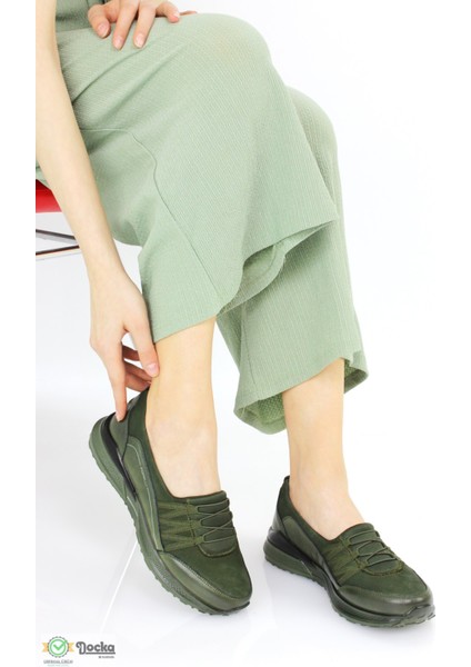 Kadın Hakiki Deri Günlük Spor Tarz Bağcıksız Ortopedik Ayakkabı F24/SP46704Y fırsatları