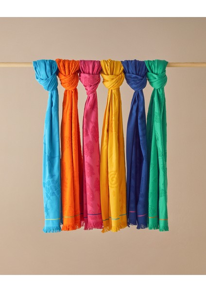 Tropical Pamuklu Plaj Havlusu 70X140 cm Turuncu modelleri