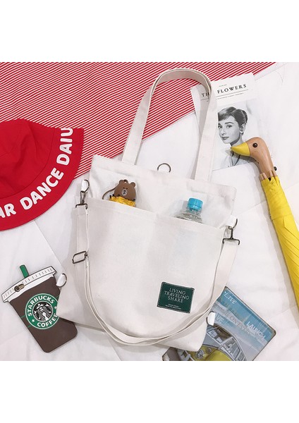 Çok Amaçlı Kadın Tek Omuz Kanvas Çanta Kore Versiyonu Moda Edebiyat ve Sanat Kolej Öğrencileri Sırt Çantası Sınıf Iyileştirici Kanvas Çanta (Yurt Dışından)