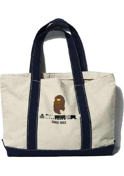 Yatay Kare Kanvas Tote Çanta Patchwork Alışveriş Çantası (Yurt Dışından)