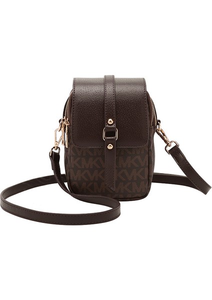 Moda Mini Cep Telefonu Çantası Dikey Çok Katmanlı Crossbody Baskılı Kadın Çantası Omuz (Yurt Dışından)