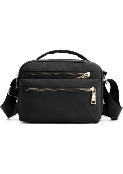 Tek Omuz Messenger Küçük Çanta Çok Fermuarlı Su Tutmaz Naylon Kumaş Kadın Çantası (Yurt Dışından)