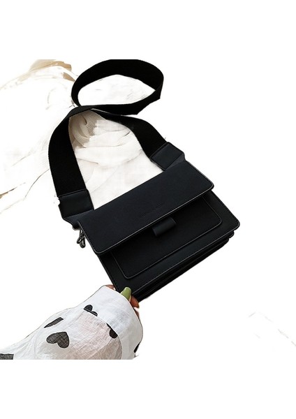 Buzlu Messenger Çanta Kadın Retro Geniş Omuz Tek Omuz Küçük Kare Çanta (Yurt Dışından)