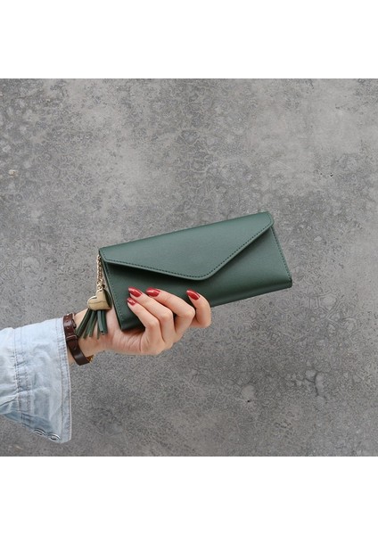 Uzun El Tutma Trendy Kalp Şeklinde Kolye Basit Moda Kadın Cüzdanı (Yurt Dışından)