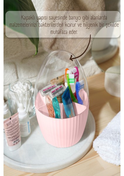 Fanus Kapaklı 7 Bölmeli Makyaj Organizeri Pembe fiyatları