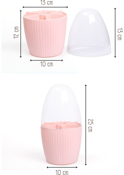 Fanus Kapaklı 7 Bölmeli Makyaj Organizeri Pembe indirimleri