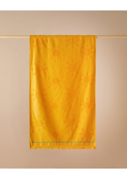 Funny Sunny Pamuklu Plaj Havlusu 70X140 cm Sarı