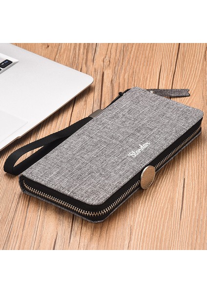 Uzun Erkek Fermuarlı Kanvas Clutch Cüzdan (Yurt Dışından) modelleri