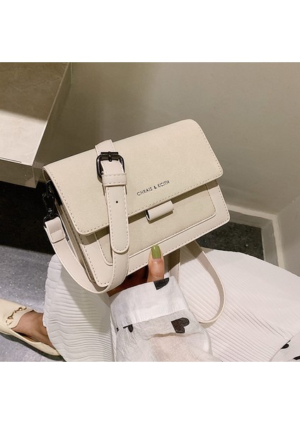 Moda Fırçalama Messenger Çanta Kadın Retro Geniş Omuz Tek Omuz Küçük Kare Çanta (Yurt Dışından)