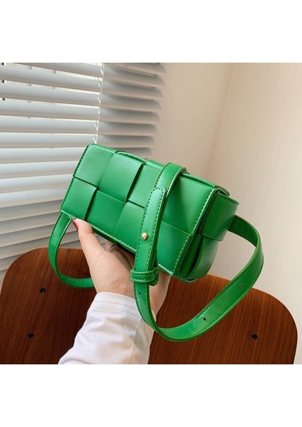 Çok Yönlü Omuz Çantası El Dokuması Messenger Çanta Göğüs Çantası Küçük Kare Çanta (Yurt Dışından)