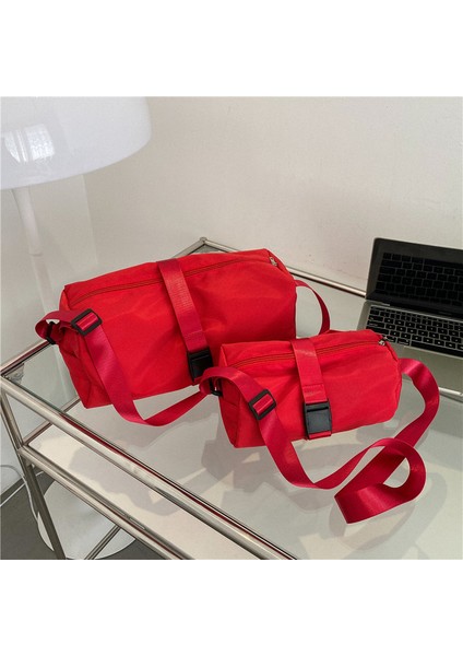 Oxford Kumaş Japon Trendy Marka Askılı Çanta Kadın Omuzdan Askili Çanta Kore Versiyonu Düz Renk Omuzdan Askili Çanta Rahat Geri Tüm Maç Işe Gidip Gelme Çantası (Yurt Dışından)