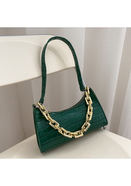 Basit Koltuk Altı Çantası Moda Retro Timsah Desenli Çanta (Yurt Dışından)