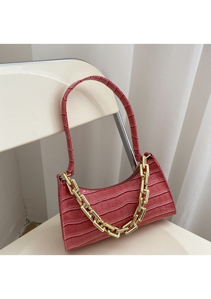 Basit Koltuk Altı Çantası Moda Retro Timsah Desenli Çanta (Yurt Dışından)