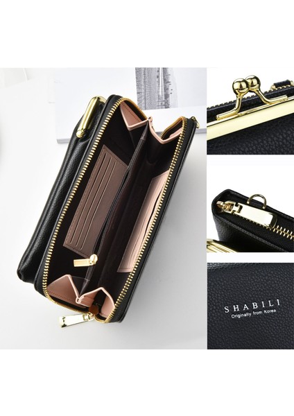Fermuarlı Moda Messenger Omuz Çantası Büyük Kapasiteli Cep Telefonu Çantası Cüzdan (Yurt Dışından)