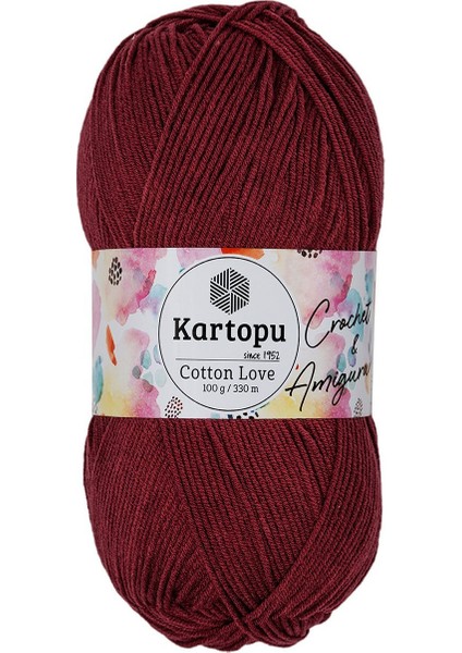 5 Adet Kartopu Cotton Love K104 Açık Bordo