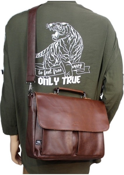 Erkek Çanta Evrak Çantası Omuz Çantası Trendy Marka Messenger Çanta (Yurt Dışından)