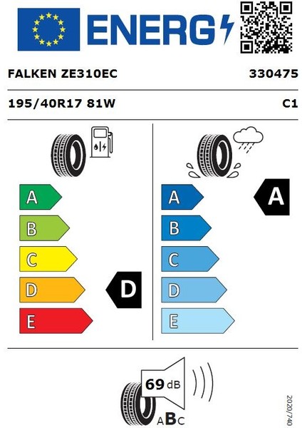 195/40 R17 Tl 81W Zıex Ze310 Ecorun Oto Yaz Lastiği ( Üretim Yılı: 2024 )