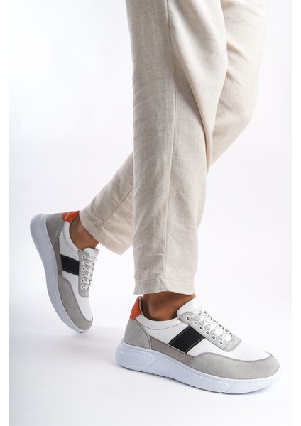 Erkek Deri Spor Ayakkabı & Sneaker Gri/beyaz -Mbknt-Grb modelleri