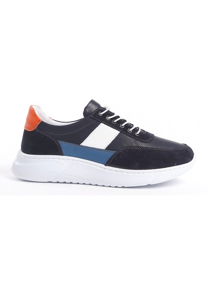 Erkek Deri Spor Ayakkabı & Sneaker Lacivert -Mbknt-Lcv
