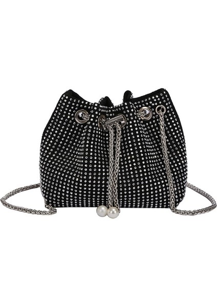2024 Yeni Moda Elmas Çanta Zinciri Tam Elmas Kova Çanta Niş Tasarım Moda Trendi Crossbody Çanta (Yurt Dışından)