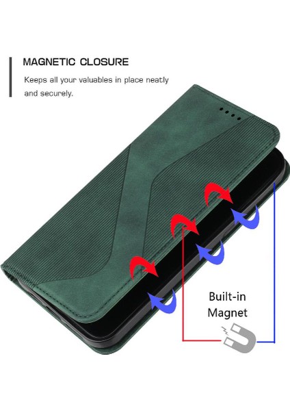 IPhone 12 Için Kılıf Pro Max Cüzdan Kickstand Pu Deri Folio Kapak Manyetik (Yurt Dışından)