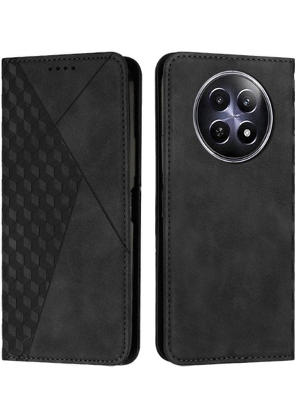 Realme 12 5g Için Kılıf Darbeye Kapak Kapak Yan Toka Pu Deri Tam (Yurt Dışından)