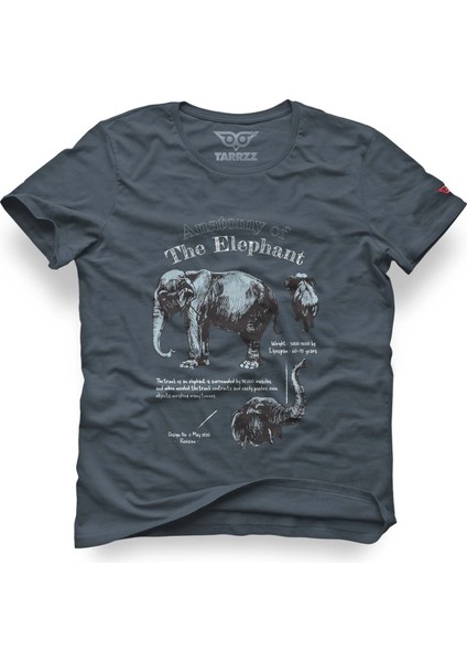 Anatomy Elephant Tasarım Tişört, Fil Anatomisi Baskılı Tişört, Fil Baskılı Tişört