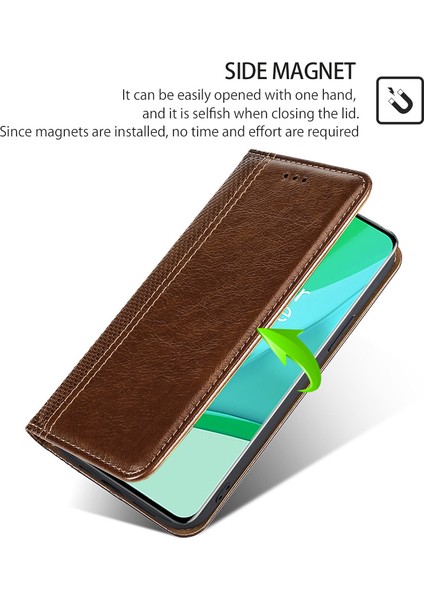 Kart Yuvası ile Oneplus 12 5g Deri Telefon Kılıfı Için Telefon Kılıfı (Yurt Dışından)