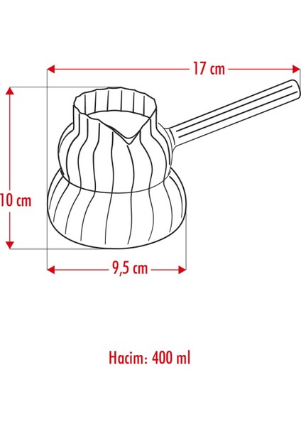 Isıya Dayanıklı Ocakta Kullanmaya Uygun Lüks Borosilikat cam cezve 400 ml