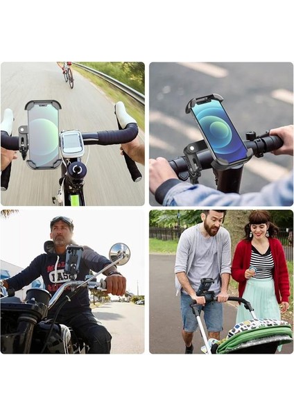 360° Dönen Ayarlanabilir Bisiklet Motosiklet Telefon Tutucu Bebek Arabası Scooter Tutucu