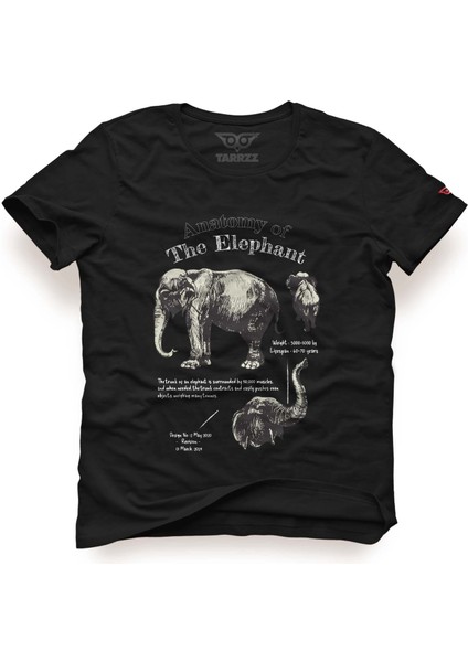 Anatomy Elephant Tasarım Tişört, Fil Anatomisi Baskılı Tişört, Fil Baskılı Tişört