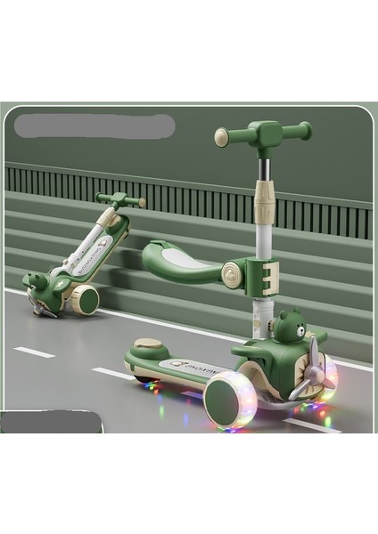 3-6 Yaş Arası Çocuklar Için Scooter, Üçü Bir Arada Müzikli Işık, Pürüzsüz Scooter, Katlanabilir ve Oturulabilir Çocuk Scooterı (Yurt Dışından)