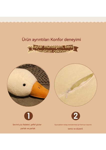 130 cm Büyük Beyaz Kaz Bebek Peluş Oyuncak Yastık (Yurt Dışından)