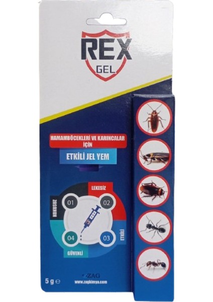 Konforlu Evler İçin Kokusuz, Lekesiz REX JEL - 5 gr. Hamam Böceği ve Karınca Yemi