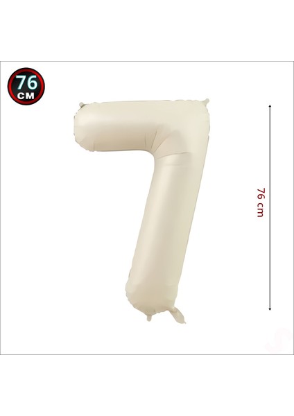 7 Yaş Rakam Krem Folyo Balon - 76 cm