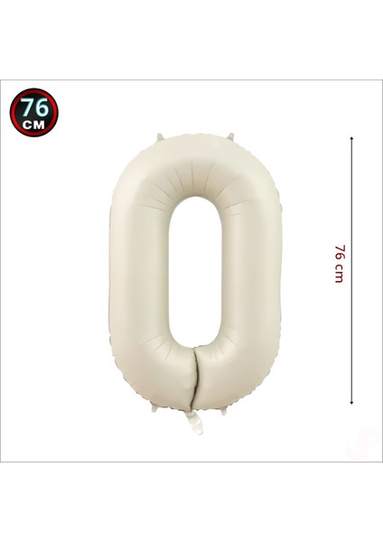0 Yaş Rakam Krem Folyo Balon - 76 cm