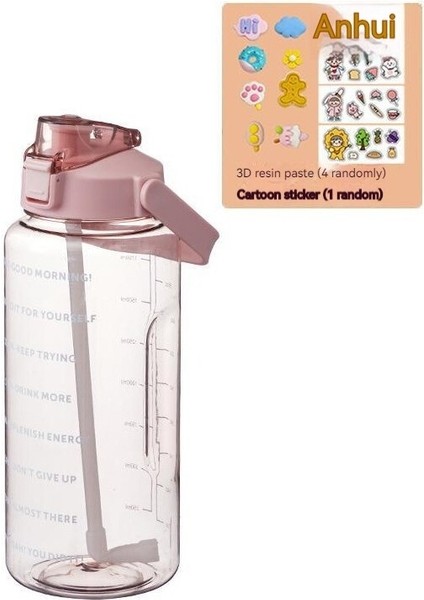Tulip Kitchenware 2000ML Açık Taşınabilir Spor Fitness Uzay Bardağı Şeffaf Plastik Su Matarası (Yurt Dışından)