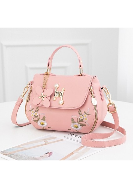 Beautifyy Yeni Moda Kova Çantası Kadın Işlemeli Çanta Kapağı Bir Omuz Messenger Çantası (Yurt Dışından)