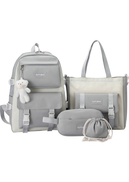 Shun 5 Adet/takım Kız Okul Çantası Kız Kalem Çantası Çanta Okul Çantası Omuz Çantası (Yurt Dışından)