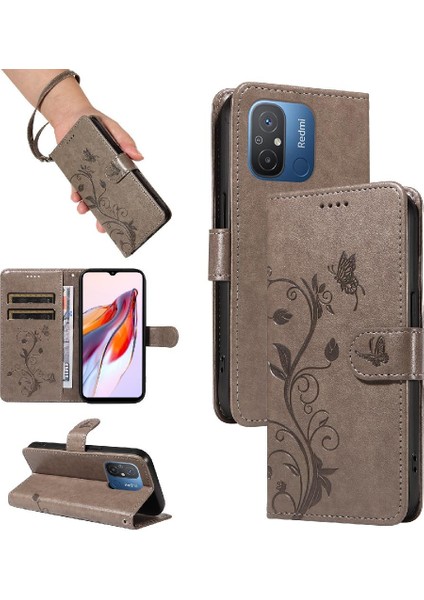 Xiaomi Redmi 11A Için Kılıf El Kayışı ile Yüksek Kaliteli Deri ve Kart (Yurt Dışından)