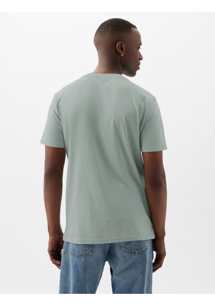 Erkek Yeşil Mini Gap Logo Cepli T-Shirt