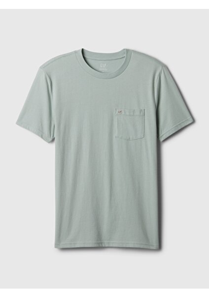 Erkek Yeşil Mini Gap Logo Cepli T-Shirt