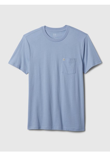 Erkek Açık Mavi Mini Gap Logo Cepli T-Shirt