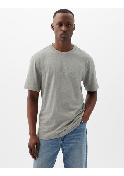 Erkek Gri Gap Arch Logo T-Shirt