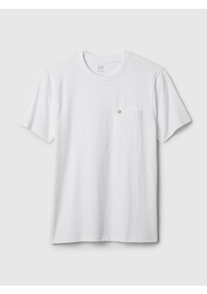 Erkek Beyaz Mini Gap Logo Cepli T-Shirt